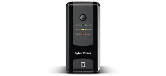 CyberPower UT850EG SAI Interactivo con AVR - 850VA/425W para PC y NAS - Protección Sobretensión, 3 Salidas Schuko, Formato Torre, Tecnología GreenPower